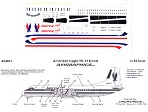 1/144 Scale Decal American Eagle YS-11