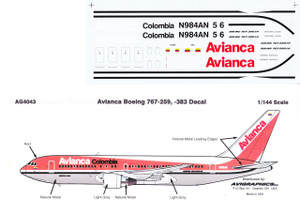 1/144 Scale Decal Avianca 767-200 / 300