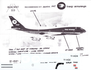 1/144 Scale Decal Iraqi Airways 747