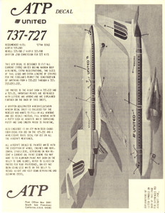 1/144 Scale Decal United 737-200 / 727-100 / 200