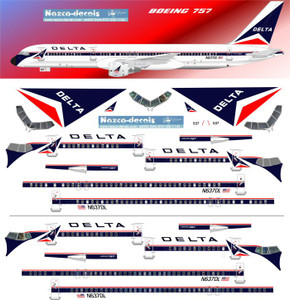 1/144 Scale Decal Delta 757-200 Classic