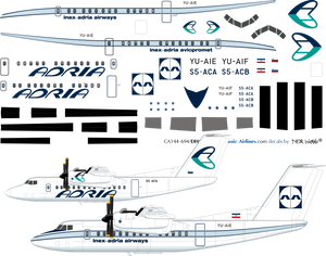 1/144 Scale Decal Inex-Adria Airways Dash 7