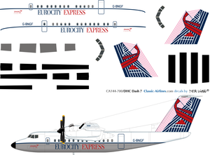 1/144 Scale Decal Eurocity Express Dash 7