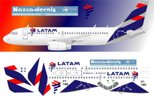 1/144 Scale Decal LATAM A-319