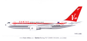 1/100 Scale Decal Qantas 767-200 Retro V-Jet