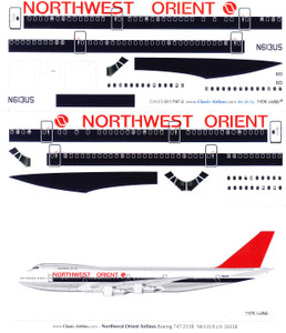 1/125 Scale Decal Northwest Orient 747