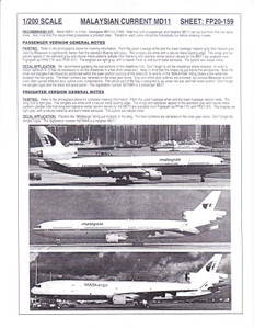 1/200 Scale Decal Malaysia / MAS Kargo MD-11