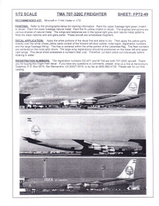 1/72 Scale Decal TMA of Lebanon 707-320C Freighter