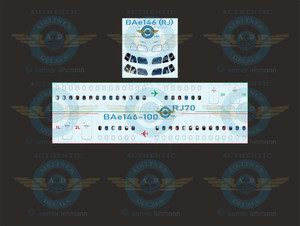 1/144 Scale Decal BAe 146-100 / RJ-70 LIFELIKE Cockpit & Windows