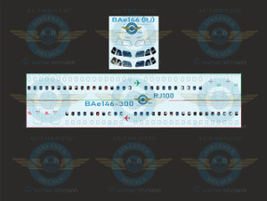 1/144 Scale Decal BAe 146-300 / RJ-100 LIFELIKE Cockpit & Windows