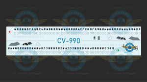 1/144 Scale Decal CV-990 Lifelike Cockpit & Windows