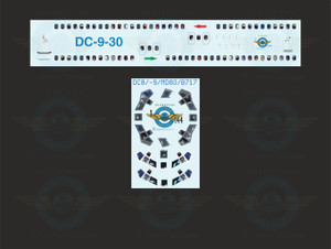 1/144 Scale Decal DC9-30 Lifelike Cockpit & Windows