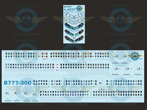 1/144 Scale Decal Lifelike Cockpit / Windows / Doors 777-300