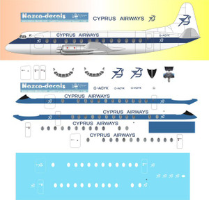 1/144 Scale Decal Cyprus Airways Viscount