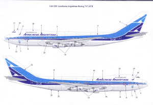 1/144 Scale Decal Aerolineas Argentinas 747-287B