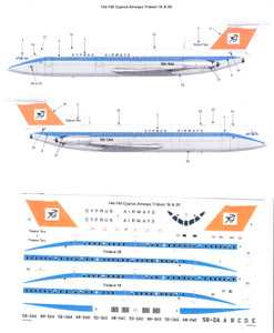 1/144 Scale Decal Cyprus Airways Trident 1E & 2E
