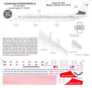 1/144 Scale Decal Western 707-347C Indianhead