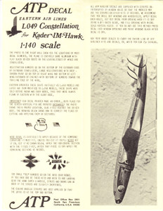 1/140 Scale Decal Eastern L-049 Constellation