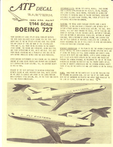 1/144 Scale Decal Eastern 727-100 1964