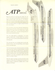 1/144 Scale Decal American 707 / 720B / 727 / 737 / 757