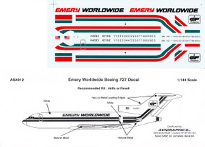 1/144 Scale Decal Emery Worldwide 727