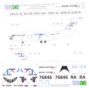 1/144 Scale Decal Zitotrans Aviacon IL-76