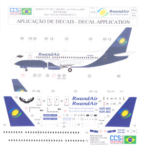 1/144 Scale Decal RwandAir 737-500