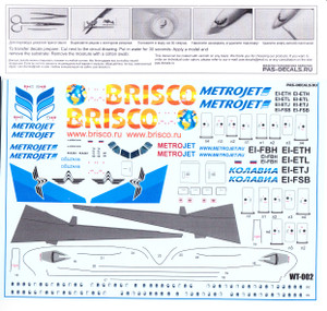 1/144 Scale Decal Metrojet / Brisco A-321