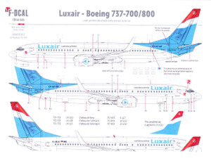 1/144 Scale Decal Luxair 737-700 / 800