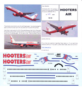 1/144 Scale Decal Hooters Air 757-200