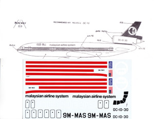 1/144 Scale Decal Malaysian DC-10