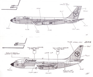 1/144 Scale Decal Condor 707 / 727 / 737