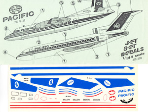 1/144 Scale Decal Pacific Air Lines 727-100 / F-27