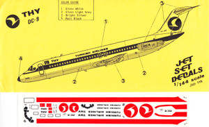 1/144 Scale Decal THY - Turkish Airlines DC-9