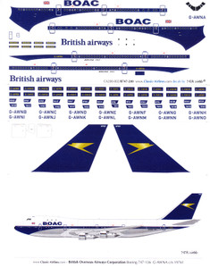 1/200 Scale Decal British Airways 747-400 Retro BOAC