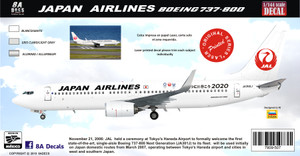 1/144 Scale Decal Japan Air Lines 737-800