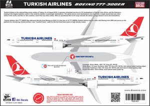 1/144 Scale Decal Turkish Airlines 777-300ER