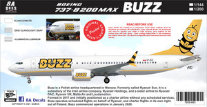 1/144 Scale Decal Buzz 737-8 MAX