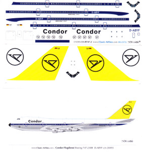 1/200 Scale Decal Condor 747-200