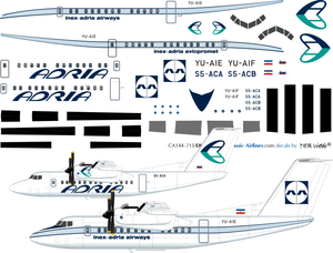 1/144 Scale Decal Intex-Adria Airways Dash 7 / DHC-7