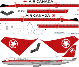 1/144 Scale Decal Air Canada L-1011