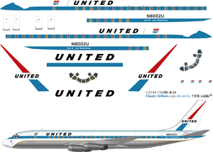 1/144 Scale Decal United DC8-21 Friendship