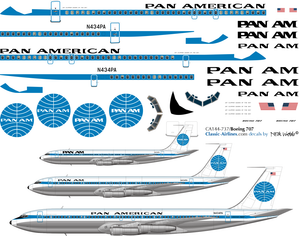 1/144 Scale Decal Pan American 707
