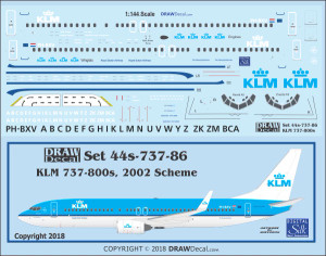 1/144 Scale Decal KLM 737-800