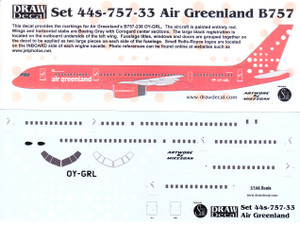 1/144 Scale Decal Air Greenland 757-200
