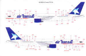 1/144 Scale Decal Air Transat 757-200 V2