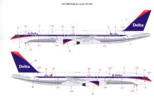 1/144 Scale Decal Delta Air Lines 757-232