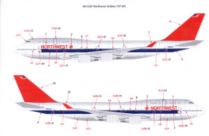 1/144 Scale Decal Northwest 747-451