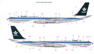 1/144 Scale Decal Saudia 707-368C