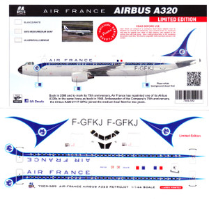 1/144 Scale Decal Air France A-320 Retro